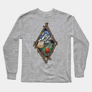 Camping illustration Long Sleeve T-Shirt